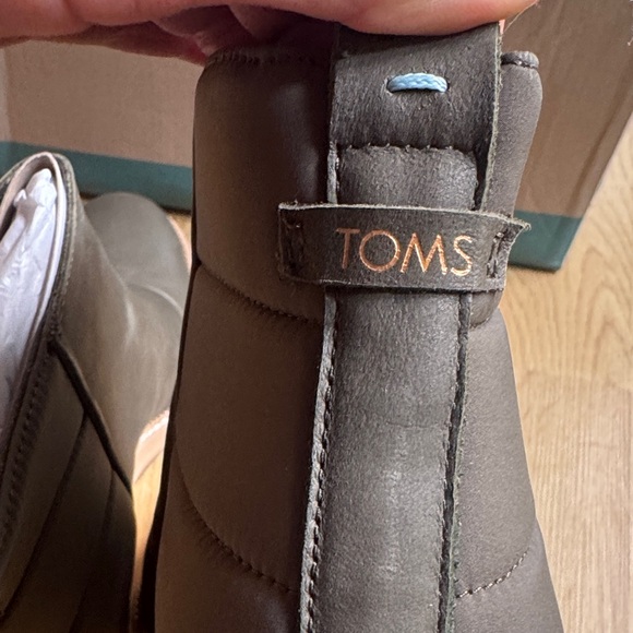 TOMS Size 10 Women's Tarmac Olive water resistant Wedge Ankle Boots - Picture 8 of 14